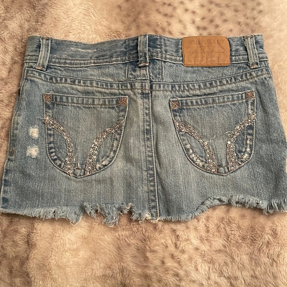 Hollister blue jean skirt
